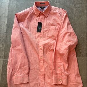Men’s shirt Size L  Black brown 1826 new with tags button down coral color